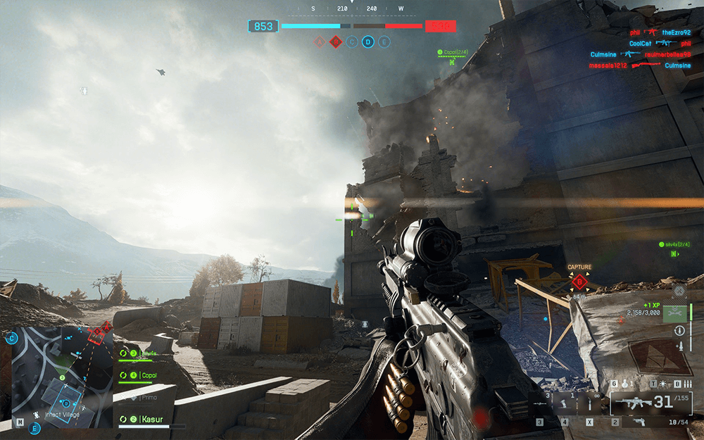 A Screenshot of Battlefield 6 showing a destroyed building
