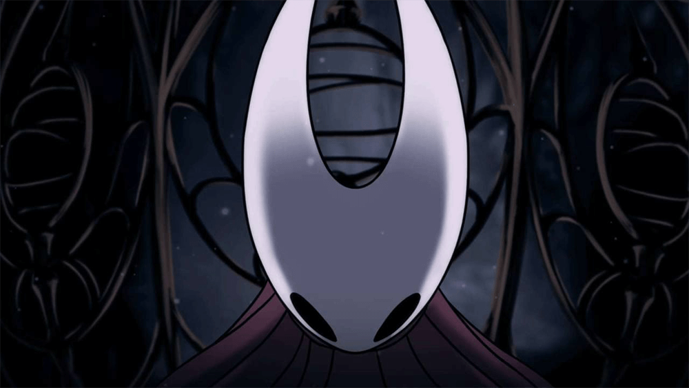 A imagine of hornet from hollow knigh silksong in a cutscene