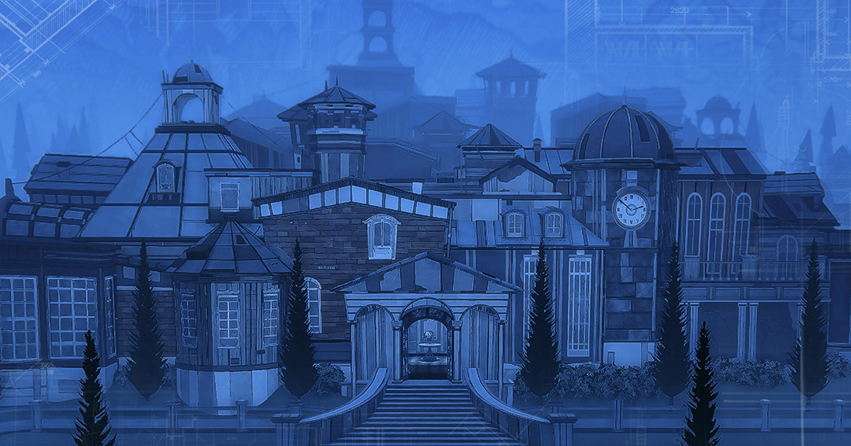 Keyart from the game blue prince