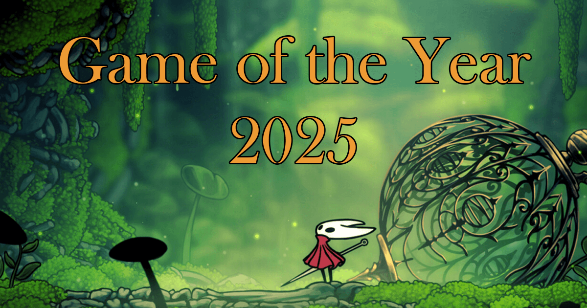 A picture of hollow knight silksong talking about the game of the year 2025