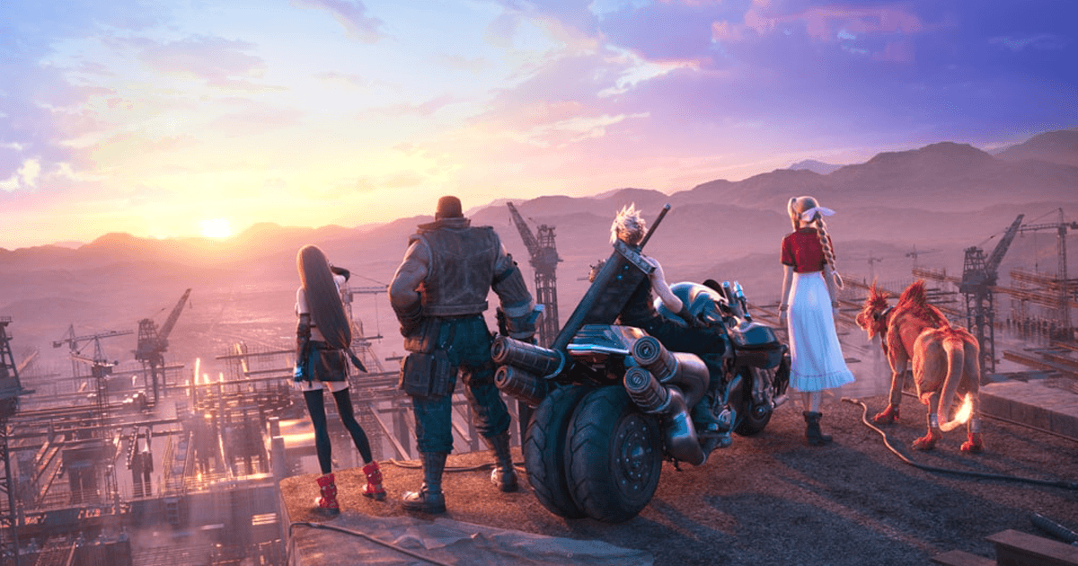 Keyart from Final Fantasy 7 Remake showing all the characters